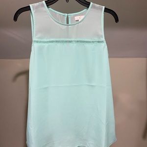 teal high neck tank top